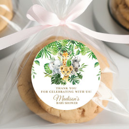 Adesivo Redondo Animais Selvagens Safari Greenerescência Obrigado