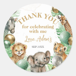 Adesivo Redondo Animais Selvagens Safari primeiro aniversario Balã