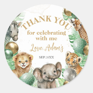 Adesivo Redondo Animais Selvagens Safari primeiro aniversario Balã