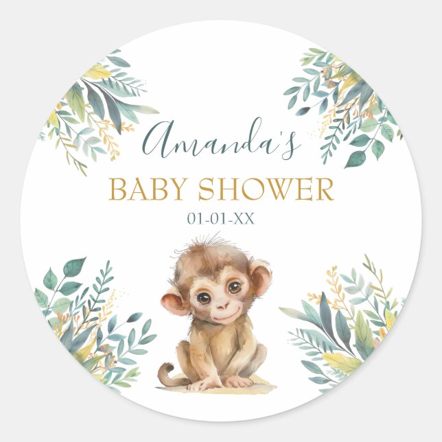 Adesivo Redondo Animais Selvagens Selvagens Selvagens Cutes (Frente)