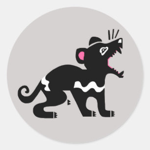 Adesivo Redondo Animais selvagens - Tasmânia DEVIL - Austrália -