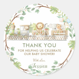 Adesivo Redondo Animais Selvagens Treinam Greenerescência Obrigado