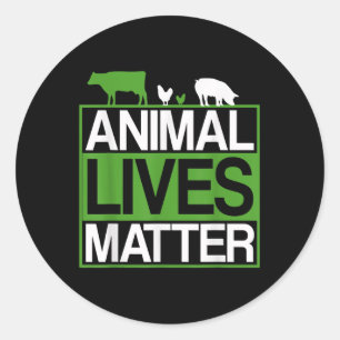 Adesivo Redondo Animais Vive Proteção Animal Vegetarianos Environ