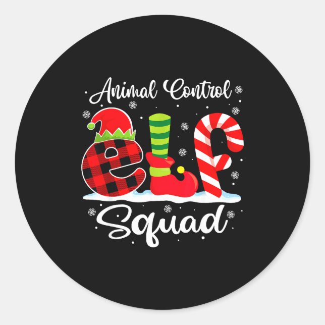 Adesivo Redondo Animal Control Elf Squad Christmas Officer Matchin (Frente)
