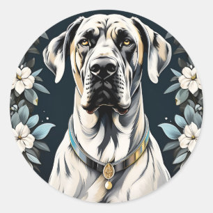 Adesivo Redondo Animal Dane Floral Grande