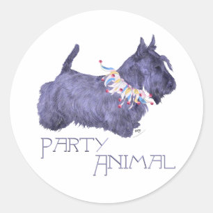 Adesivo Redondo Animal de Festa Scottish Terrier