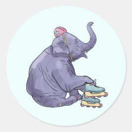 Adesivo Redondo animal de patinação rolante