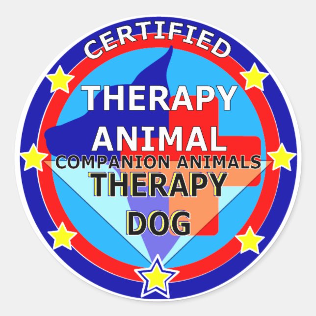 ADESIVO REDONDO ANIMAL DE TERAPIA CERTIFICADO - CÃO DE TERAPIA (Frente)