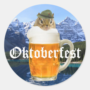 Adesivo Redondo Animal do Festival de Cerveja Oktoberfest