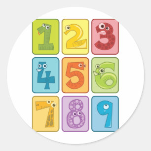 Adesivo Redondo Animal e números
