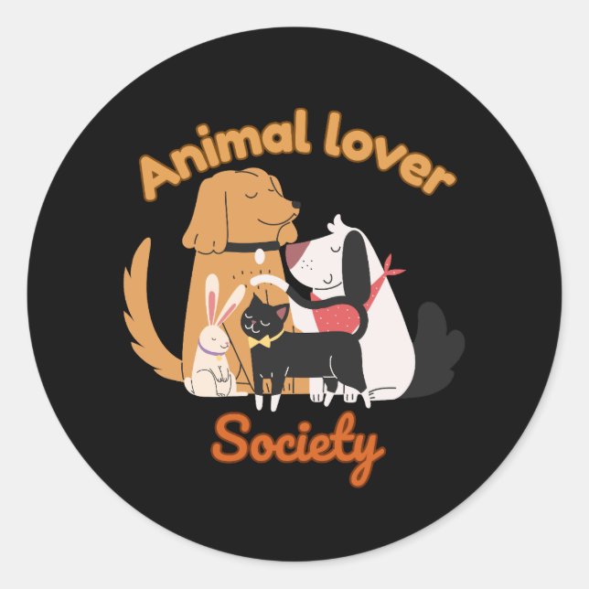 Adesivo Redondo Animal Lover Society for Pet lover sticker (Frente)