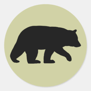 Adesivo Redondo Animal selvagem do urso preto