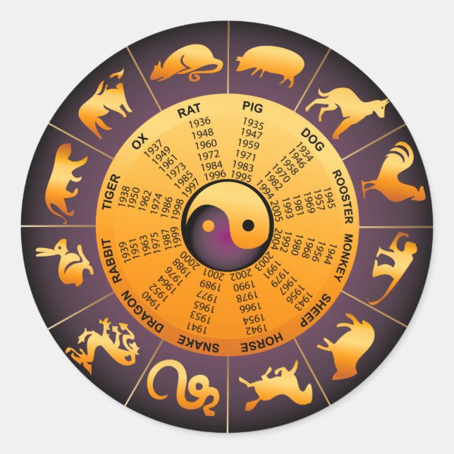 Adesivo Redondo Animal Yin Yang (Frente)