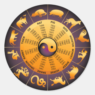 Adesivo Redondo Animal Yin Yang