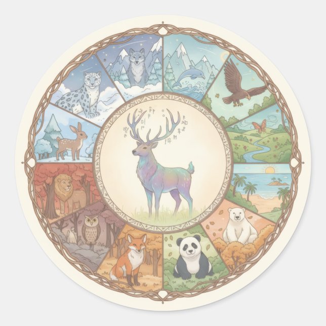Adesivo Redondo Animals image round coaster sticker (Frente)