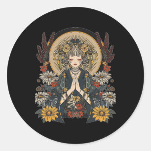 Adesivo Redondo Anime Anime Manga Motif Mandala Trabalho de arte