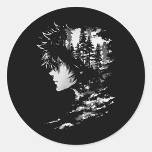 Adesivo Redondo Anime com Ilustração Gráfica do Anime Manga 2