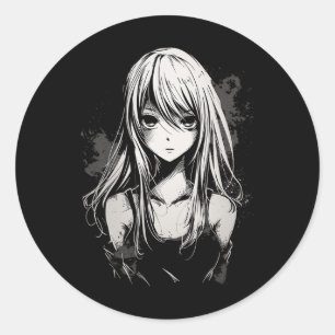 Adesivo Redondo Anime de Arte de Pixel do Anime Manga