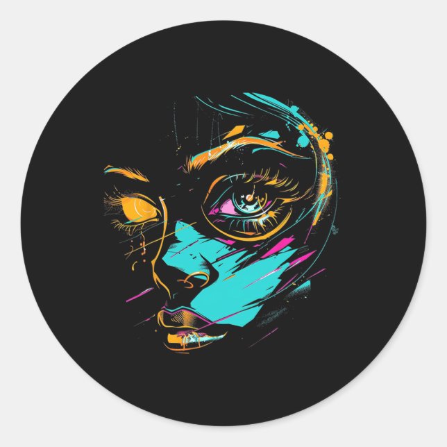 Adesivo Redondo Anime de Ilustração Gráfica do Anime Manga 1 (Frente)