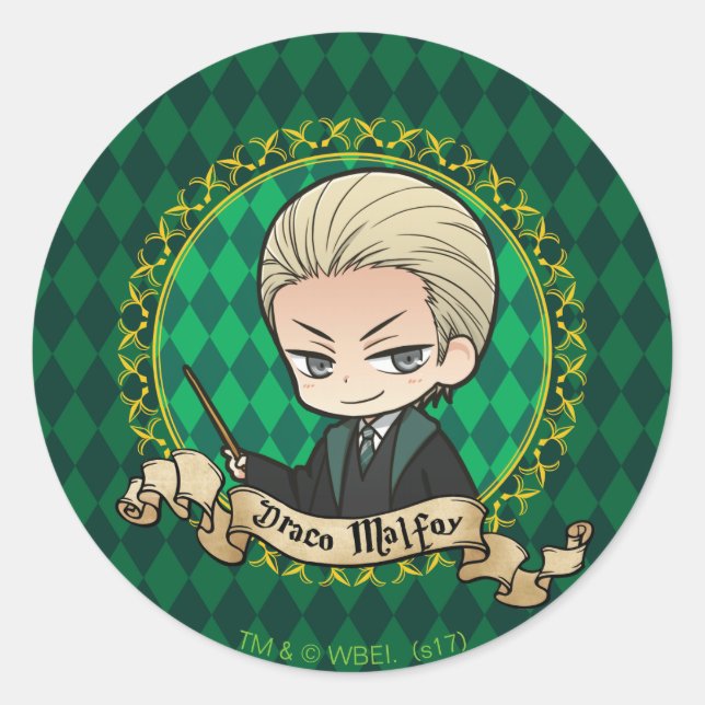 Adesivo Redondo Anime Draco Malfoy (Frente)