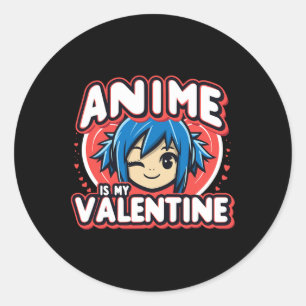Adesivo Redondo Anime É Meu Dia dos Namorados Japonês Ani