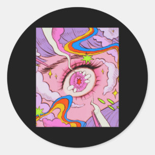 Adesivo Redondo Anime Eyes Pastel Kawaii Egirl Japonês estético