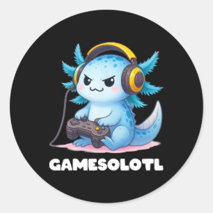 Adesivo Redondo Anime Gamesolotl Axolotl Boys 10-12 Kid Gamer Gami