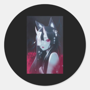 Adesivo Redondo Anime Girl Kawaii Waifu Aestética japonesa Manga O