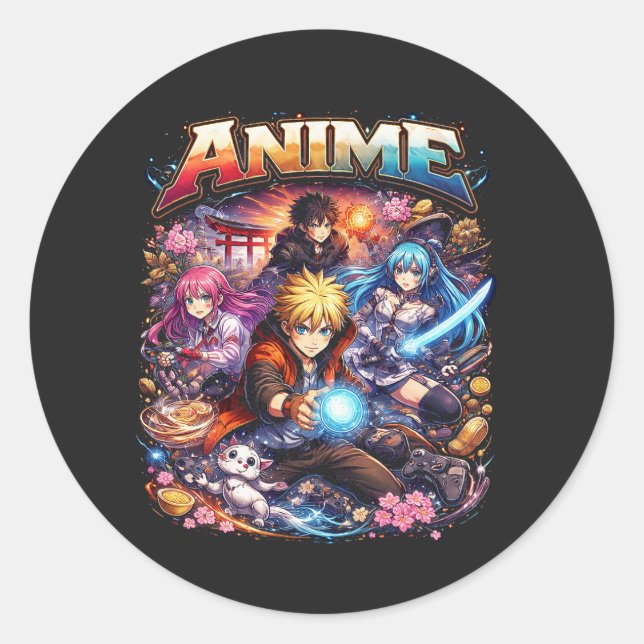 Adesivo Redondo Anime Legends (Frente)