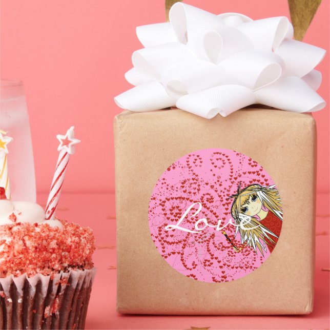 Adesivo Redondo Anime Love- (Festa)