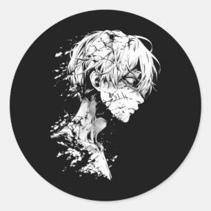 Adesivo Redondo Anime Manga Motif Desenho Trabalho de arte