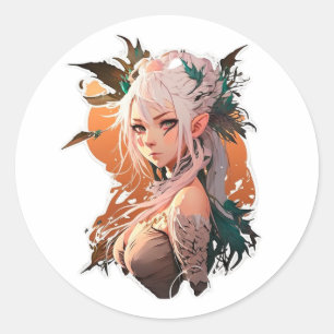 Adesivo Redondo Anime Miroko Art Stiker