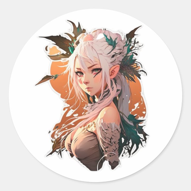 Adesivo Redondo Anime Miroko Art Stiker (Frente)