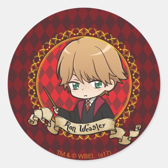 Adesivo Redondo Anime Ron Weasley (Frente)
