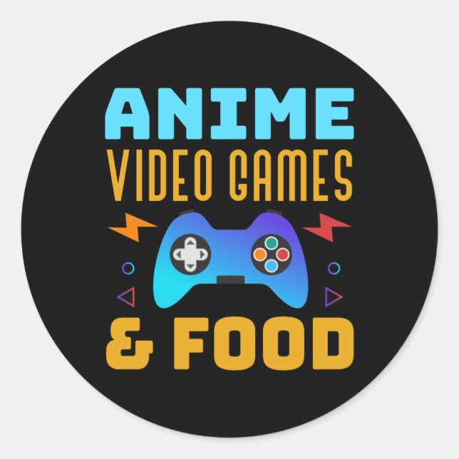 Adesivo Redondo Anime, Video Games & Food | Lovely Design (Frente)