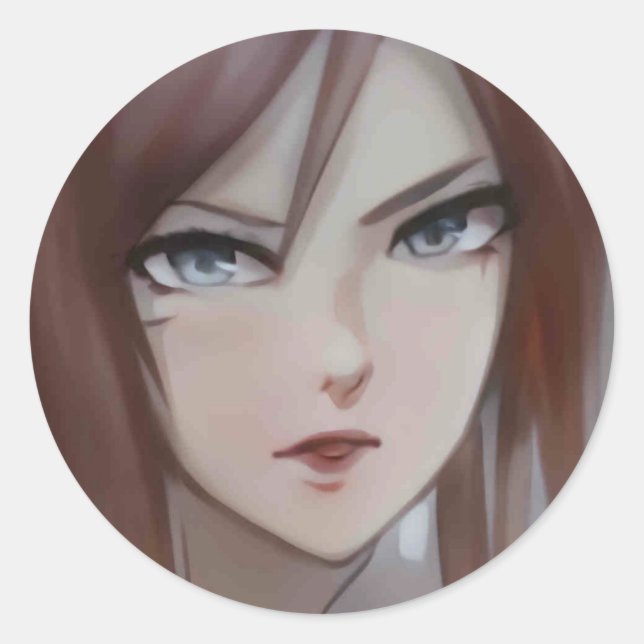 Adesivo Redondo Anime Waifu Stickers (Frente)