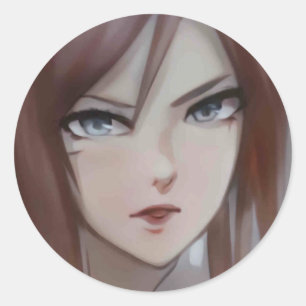 Adesivo Redondo Anime Waifu Stickers