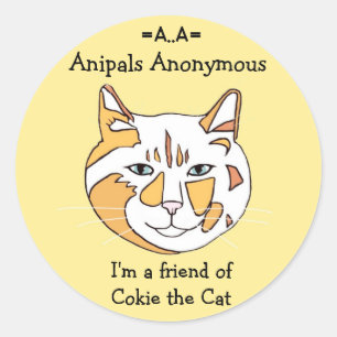 Adesivo Redondo Anipals Anonymous Cokie Stickers