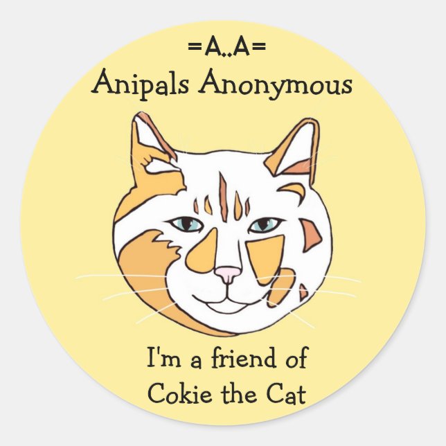 Adesivo Redondo Anipals Anonymous Cokie Stickers (Frente)