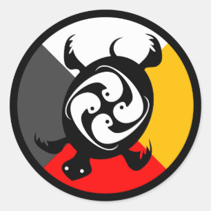 Adesivo Redondo Anishinabek Dodem Miskwaadesi
