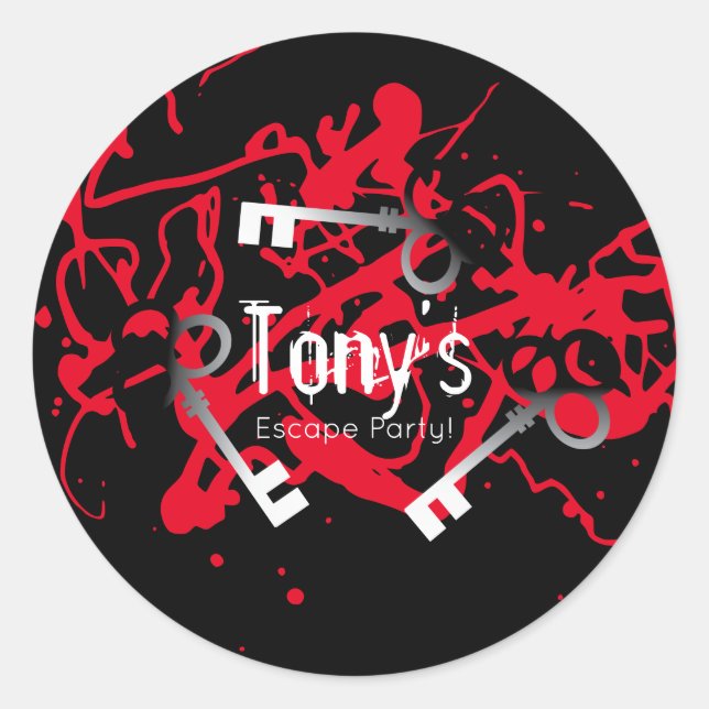 Adesivo Redondo Anistia de Fuga, Maze Keys Mistério (Frente)