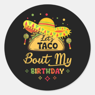 Adesivo Redondo Aniversário Cinco De Mayo Shirt Deixa Taco Sobre M