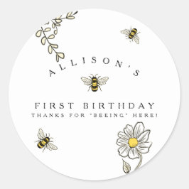 Adesivo Redondo Aniversário da Abelha Bumble