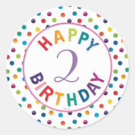 Adesivo Redondo Aniversário da Borboleta da Lagarta, muito faminta