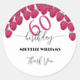 Adesivo Redondo Aniversário da Caligrafia por Aquarela Rosa