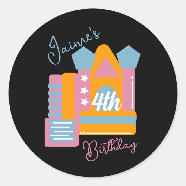 Adesivo Redondo Aniversário da Casa do Partido Aluguel de Salto (Frente)