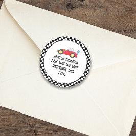 Adesivo Redondo Aniversário da Corrida de Carro do Aniversário End