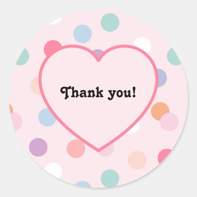 Adesivo Redondo Aniversário da Foto de bolinhas (Frente)