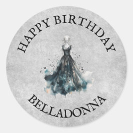 Adesivo Redondo Aniversário da Garota Gótica