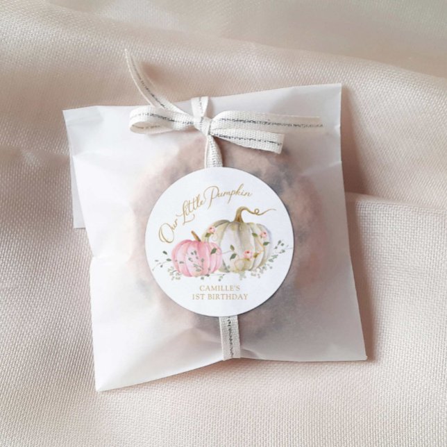 Adesivo Redondo Aniversário da Menina de Abóbora (Criador carregado)